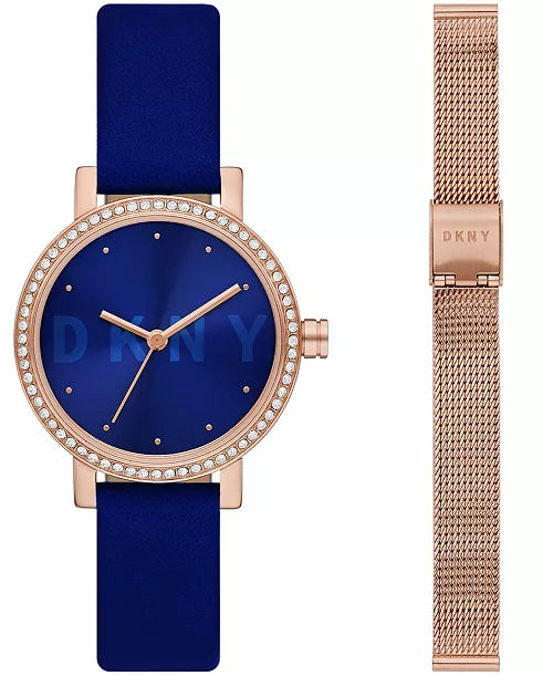 DKNY Women's Soho Blue-Tone Stainless Steel Watch
