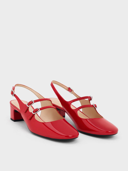 CHARLES & KEITH Double-Strap Slingback Mary Jane Pumps
