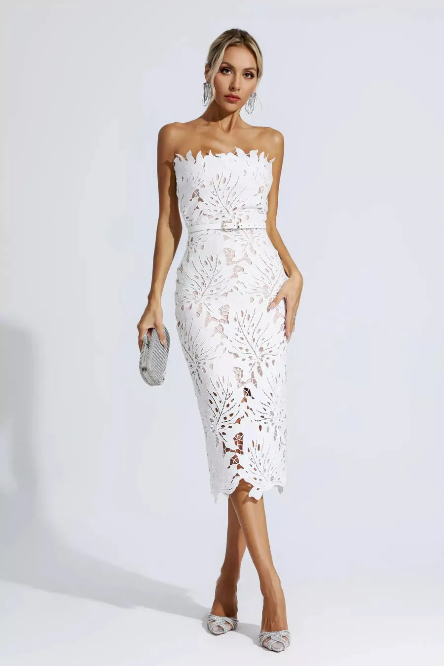 Lace midi dress best sale