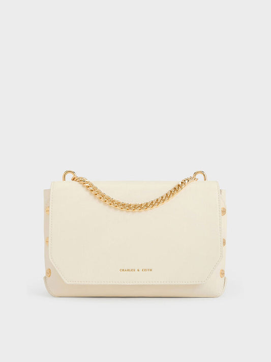 CHARLES & KEITH Clea Chain-Handle Bag - Cream