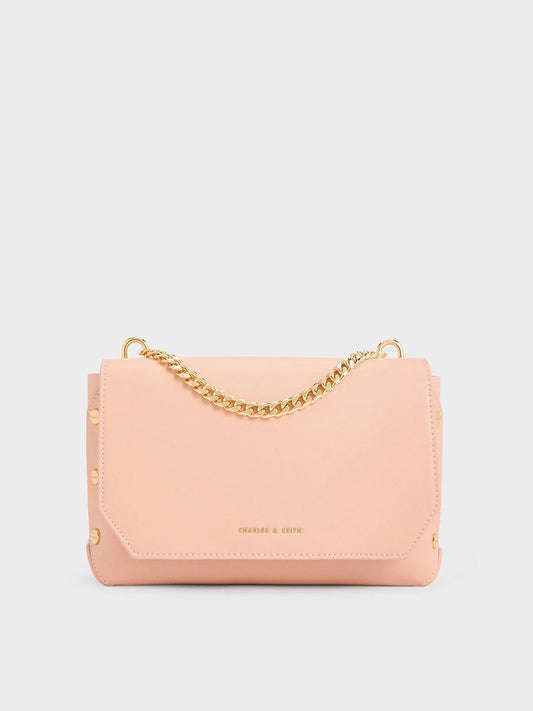 CHARLES & KEITH Clea Chain-Handle Bag - Pink