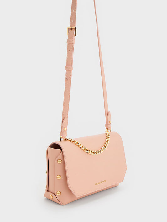 CHARLES & KEITH Clea Chain-Handle Bag - Pink