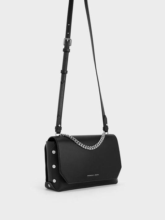 CHARLES & KEITH Clea Chain-Handle Bag - Noir