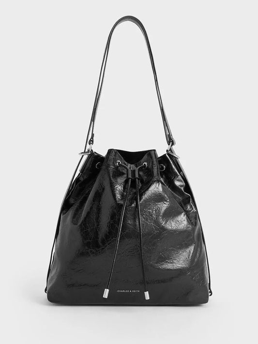 CHARLES & KEITH Neva Two-Way Bucket Bag - Noir