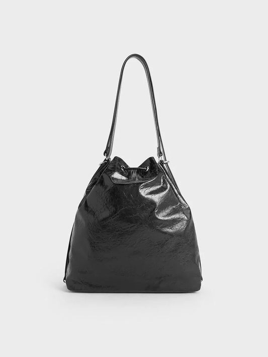 CHARLES & KEITH Neva Two-Way Bucket Bag - Noir