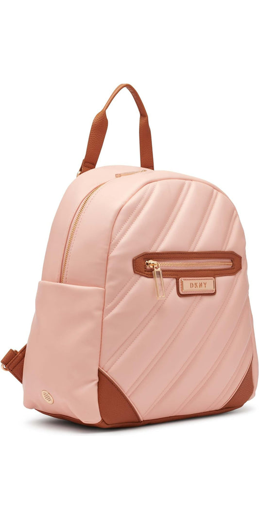 DKNY Backpack Softside Carryon Luggage, Peach Bloom, 14 Inch