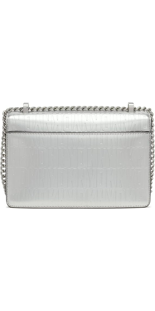 DKNY Elissa Sm Flap Shoulder, Silver