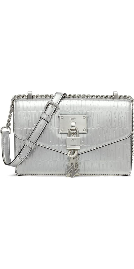 DKNY Elissa Sm Flap Shoulder, Silver