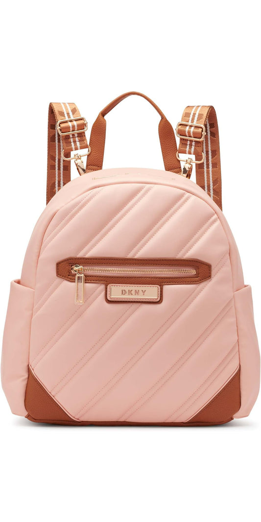 DKNY Backpack Softside Carryon Luggage, Peach Bloom, 14 Inch