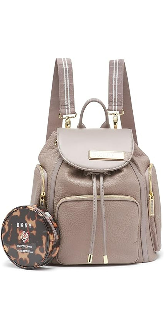 DKNY Backpack Softside Carryon Luggage, ASH, 14 Inch