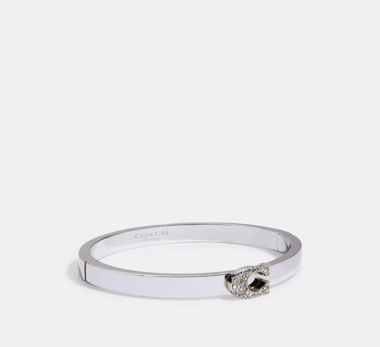 Pave Signature Hinged Bangle