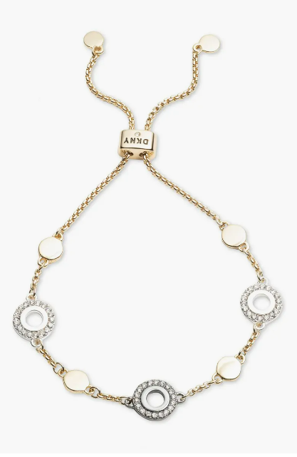 DKNY Two-Tone Crystal Slider Bracelet