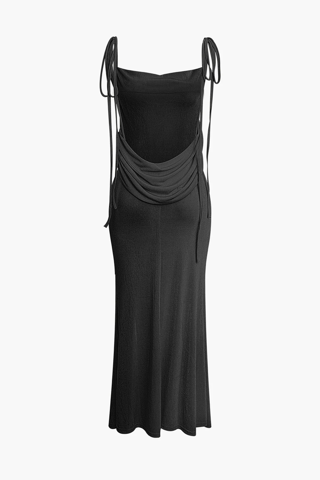 Cowl Neck Backless Tie Maxi Dress Cowl Neck Backless Tie Maxi Dress
